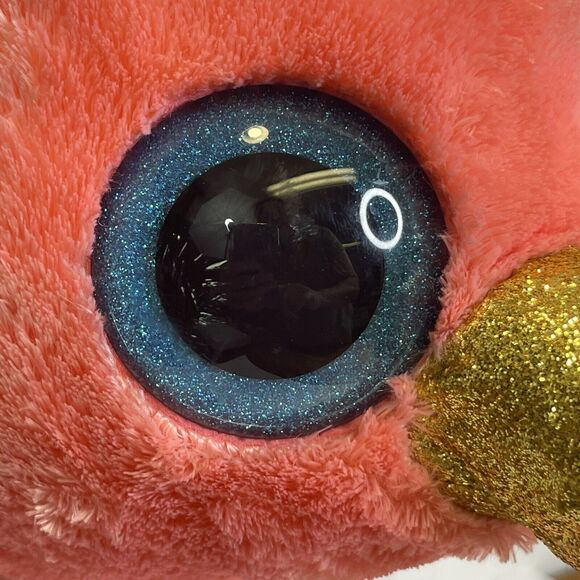 Ty Beanie Boo Gilda Pink Flamingo, Large Blue Eyes, TySilk Pink, 24"‎ Tall Baby - Picture 8 of 16